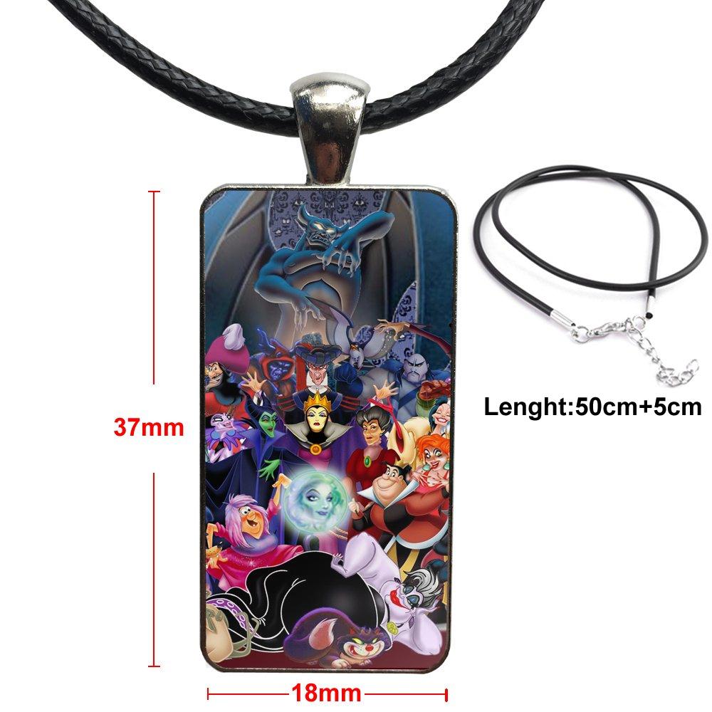 Glass Pendant Necklace Handmade Half Pendant Rectangle Necklace For Woman Vintage Statement Kenny Ortega Descendants Better