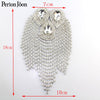 Glass Water Drop Fringed Crystal Epaulets patch Flexible Chain DIY Rhinestone tassel Brooch Decoration clothing Shoes Accessorie