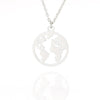 Globe World Map Necklace Stainless Steel World Necklace Women Girls Gold Color Chain Choker Necklaces Map Jewelry Birthday Gift