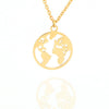 Globe World Map Necklace Stainless Steel World Necklace Women Girls Gold Color Chain Choker Necklaces Map Jewelry Birthday Gift