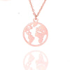 Globe World Map Necklace Stainless Steel World Necklace Women Girls Gold Color Chain Choker Necklaces Map Jewelry Birthday Gift