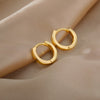 Glossy Hoop Earrings For Women Stainless Steel Cute Earrings 2023 Trend Aesthetic Jewerly Wedding Band Couple Gift bijoux femme
