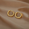 Glossy Hoop Earrings For Women Stainless Steel Cute Earrings 2023 Trend Aesthetic Jewerly Wedding Band Couple Gift bijoux femme