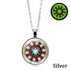 Glow In The Dark Necklace Jewelry Proof That Tony Stark Has A Heart Glass Dome Pendant Chain Necklace Men Women birthday gift