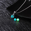 Glow In The Dark Necklace Moon Square Heart Necklaces For Woman Hollow Water Drop Pendant Night Fluorescence Light Accessories