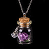 Glow In The Dark Rose Flower Glass Wishing Bottle Necklace Vintage Glowing Necklace For Women Girl Charm Statement Jewelry Gift