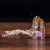 Glow In The Dark Rose Flower Glass Wishing Bottle Necklace Vintage Glowing Necklace For Women Girl Charm Statement Jewelry Gift