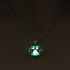 Glow in The Dark Pendant Necklace with Silver Color Paw Dog Shaped Locket Pendant Necklace Glowing Jewelry for Women