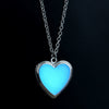 Glow in the Dark Necklace for women Photo Locket vintage Fluorescence heart Necklace Pendant Jewelry floating Charm Gifts