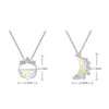 Glowing Moon Necklace Women Pendant Hollow Stone Pendant Crystal Meniscus Full Moon Choker Charm Jewelry