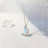 Glowing Moon Necklace Women Pendant Hollow Stone Pendant Crystal Meniscus Full Moon Choker Charm Jewelry