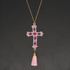 Go2Boho Cross Necklace for Women Jewellery 2022 Christian Jewelry Bohemian Colorful Pendant Collier Tassel Necklaces