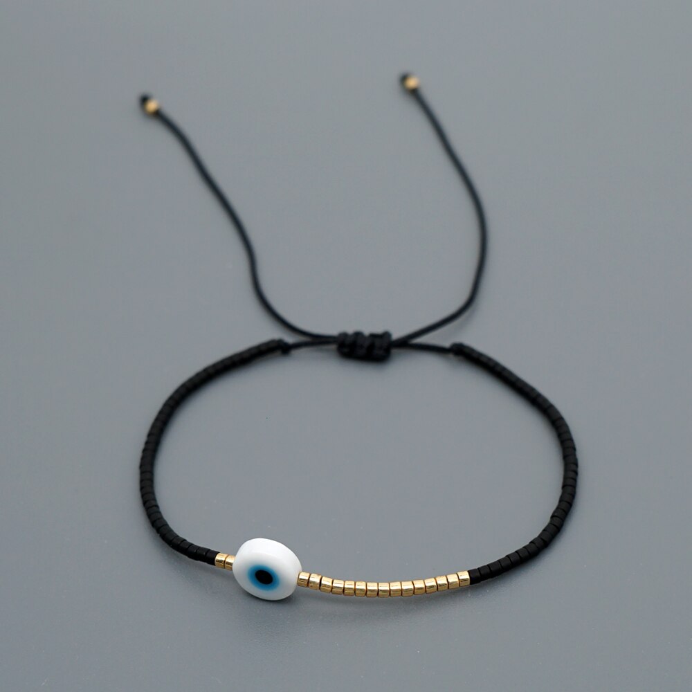 Go2Boho Greek Eye Braclet Turkish Evil Eye Bracelet For Women Cute Jewelry Miyuki Beaded Bracelets Adjustable Tiny Simple Bangle