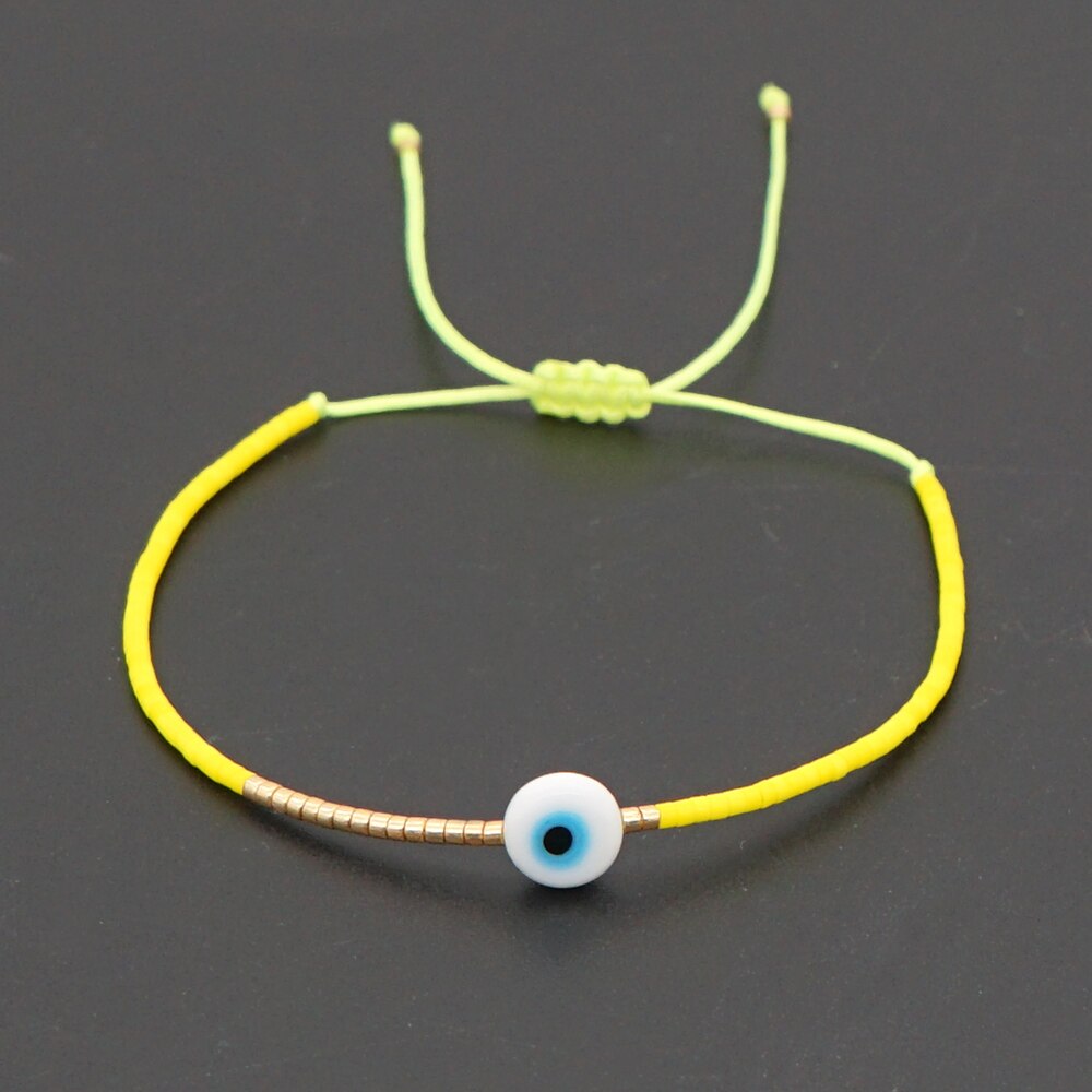 Go2Boho Greek Eye Braclet Turkish Evil Eye Bracelet For Women Cute Jewelry Miyuki Beaded Bracelets Adjustable Tiny Simple Bangle