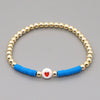 Go2Boho Heishi Bracelet For Women Boho Jewelry Disc Clay Beads Heart Bracelets Couples Gift High Quality Golden Bead Bangles