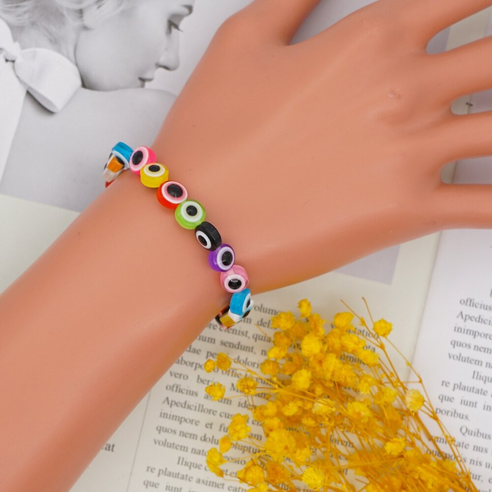 Go2Boho Turkish Evil Eye Bracelets Mixcolor Beaded Bracelet For Women Boho Jewelry 2021 Greek Eye Braclet Bring Lucky Jewellery