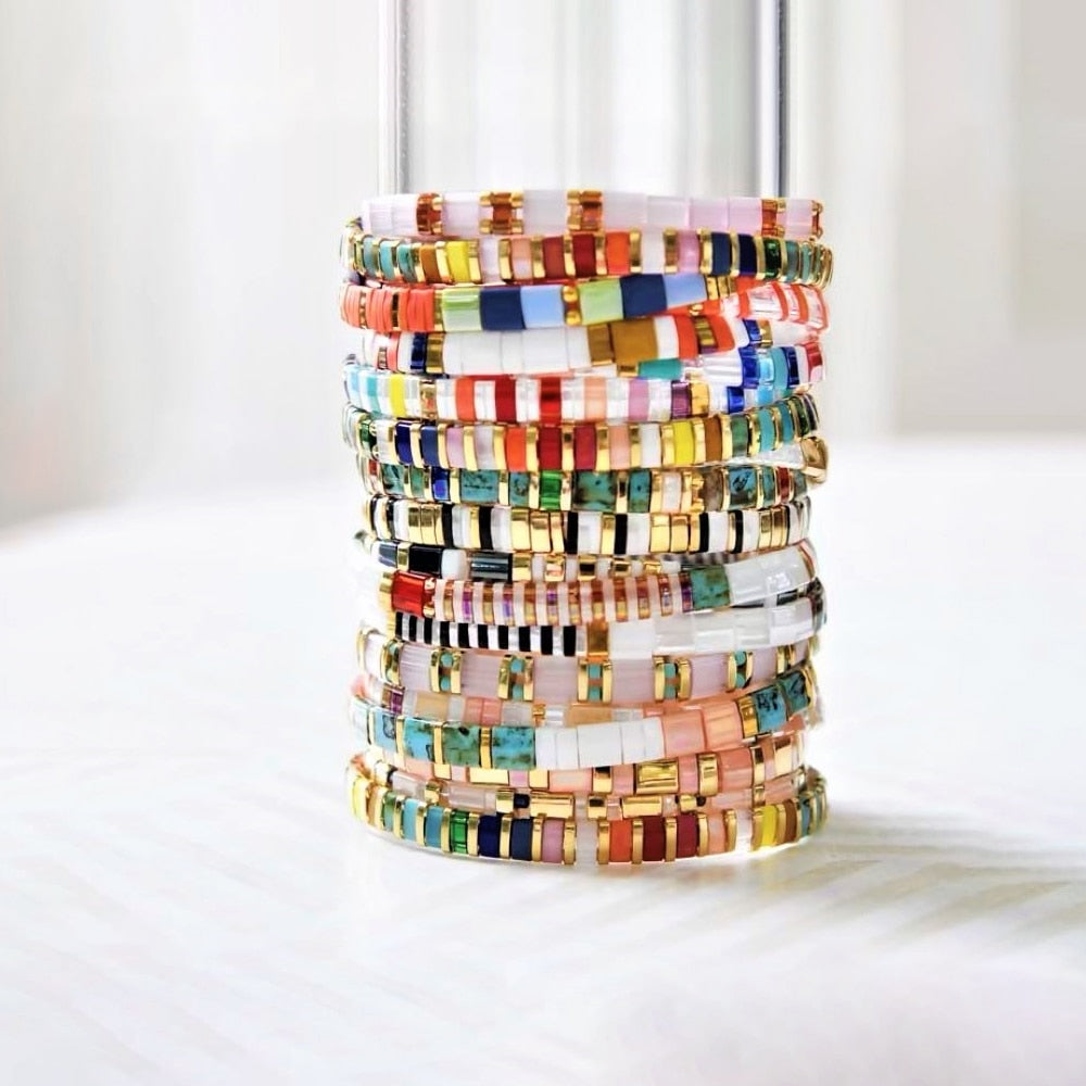 Go2boho Rainbow Bracelet Miyuki Tila Bracelets Women  2021 Glass Beads Jewelry Boho Summer Beach Pulseras Ladies Armband Gift