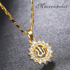 God Allah Sun Arabic Women Gold Muslim Islamic Charm Pendant Necklace Jewelry Ramadan Gift