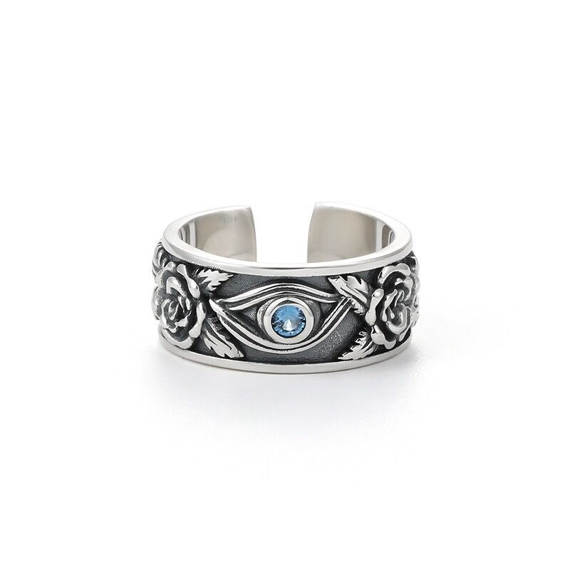 God Gothic Eye Rings For Women Silver Colour Men Ring  Quality Jewelry And Accessories  Items GaaBou
