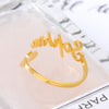Gold  Adjustable Custom Ring Personalized Letter Heart Name Rings for Women Girl Stainless Steel Love Wedding Ring Jewelry