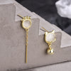Gold Asymmetry Cat Long Earring Women's Crystals Stud Earrings For Children Piercing Ear Jewelry 2022 Teens Christmas