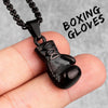 Gold Black Boxing Gloves Boxer Men Necklaces Pendants Chain for Boyfriend Male Stainless Steel Jewelry Creativity Gift
