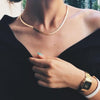 Gold Blade Chain Choker Necklace Women Sexy Flat Snake Chain Gifts Flat Snake Chain Clavicle Jewelry Female Necklace Romantic