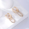 Gold CZ Crystal Pendant Hoop Earrings Trendy Exquisite Gold Silvery Geometric Oval Copper Earrings for Woman Gifts 2022 New