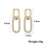 Gold CZ Crystal Pendant Hoop Earrings Trendy Exquisite Gold Silvery Geometric Oval Copper Earrings for Woman Gifts 2022 New