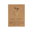 Gold Card  Jewelry 12 Constellation Zodiac Pendant Necklace For Women