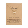 Gold Card  Jewelry 12 Constellation Zodiac Pendant Necklace For Women