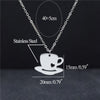 Gold Chain Choker Leisure Jewelry Little Heart Coffee Cup Pendant Necklace For Friend Engagement Wedding Gift Collier Femme