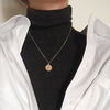 Gold Chain Simple Coin Pendant Necklaces for Women Charms Chunky Link Chains Choker Necklace Statement collar bijoux femme