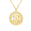 Gold Color 12 Horoscope Zodiac Sign Pendant Necklace For Women Men Constellations Jewelry Gift Dropship