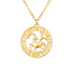 Gold Color 12 Horoscope Zodiac Sign Pendant Necklace For Women Men Constellations Jewelry Gift Dropship