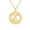 Gold Color 12 Horoscope Zodiac Sign Pendant Necklace For Women Men Constellations Jewelry Gift Dropship