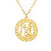 Gold Color 12 Horoscope Zodiac Sign Pendant Necklace For Women Men Constellations Jewelry Gift Dropship