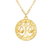 Gold Color 12 Horoscope Zodiac Sign Pendant Necklace For Women Men Constellations Jewelry Gift Dropship