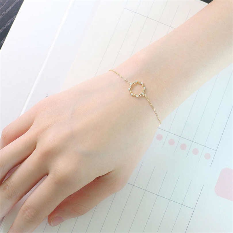 Gold Color 925 Sterling Silver Bangles&Bracelets Women Bracelets Jewelry New Fashion Elegant Small Silver Female Bracelet