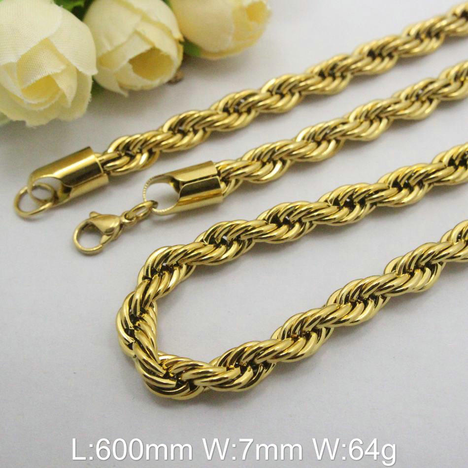 Gold Color Accessories Wholesale Stainless Steel Vintage Jewelry Fashion Chain Necklace Hot Selling NFHBDSMP