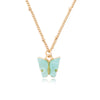Gold Color Alloy Necklace Cute Butterfly Pendant Accessories For Girl Adjustable Sweet Style Chain Necklace Jewelry Gifts