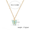Gold Color Alloy Necklace Cute Butterfly Pendant Accessories For Girl Adjustable Sweet Style Chain Necklace Jewelry Gifts