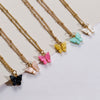 Gold Color Alloy Necklace Cute Butterfly Pendant Accessories For Girl Adjustable Sweet Style Chain Necklace Jewelry Gifts