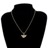 Gold Color Angel Stainless Steel Necklace for Women Jewelry Guardian Angel Pendant Necklace Engraving Single Layer Necklaces