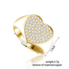 Gold Color Big Heart Ring for Women Girl Female 2022 Finger Rings Rhinestone Wedding Engagement Ring Jewelry Gift