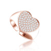 Gold Color Big Heart Ring for Women Girl Female 2022 Finger Rings Rhinestone Wedding Engagement Ring Jewelry Gift