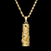 Gold Color Copper Dragon Pillar Pendant Necklaces for Women Men Stainless Steel Necklace Mascot Ornaments Gifts Collar Mujer