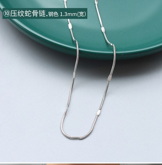 Gold Color Cuban Snake Rope Shape Chains Necklace Collars Stainless Steel Mixed Style Long Chains  Party Gift