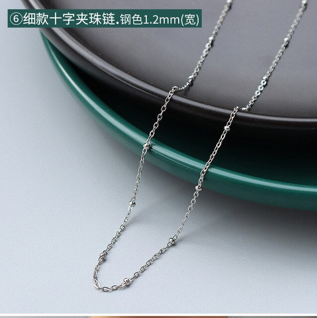 Gold Color Cuban Snake Rope Shape Chains Necklace Collars Stainless Steel Mixed Style Long Chains  Party Gift