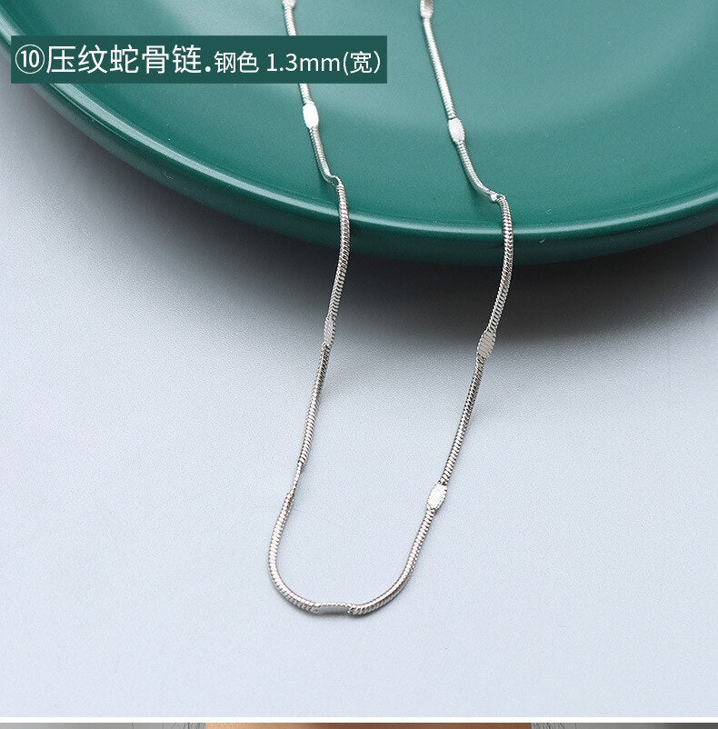 Gold Color Cuban Snake Rope Shape Chains Necklace Collars Stainless Steel Mixed Style Long Chains  Party Gift